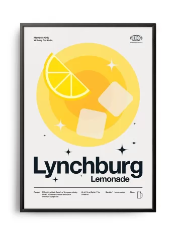 Mid-century modern Lynchburg Lemonade Cocktail poster