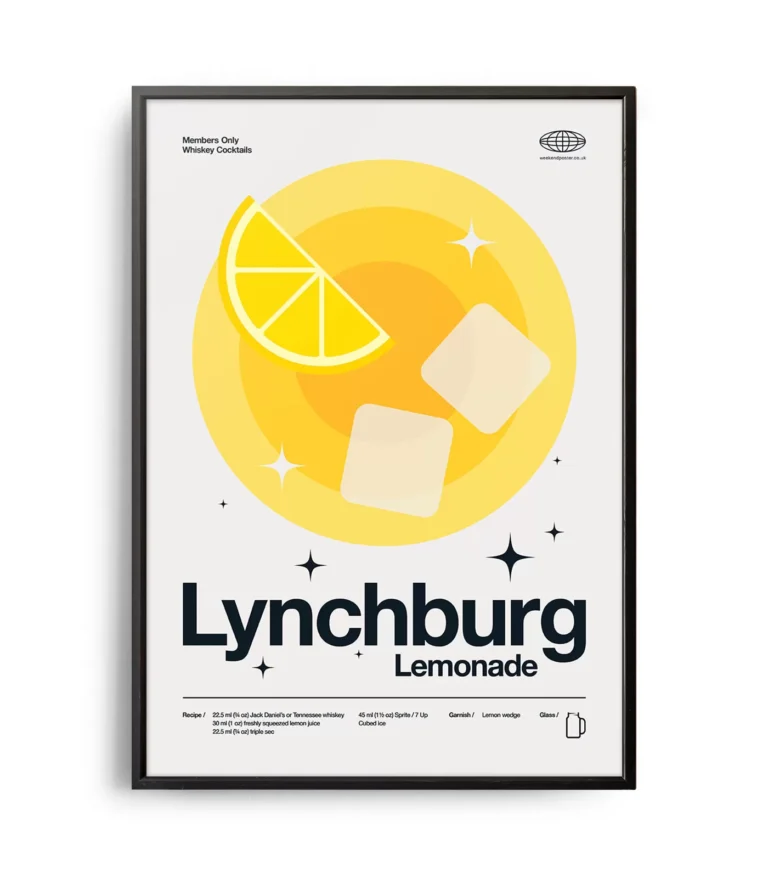 Mid-century modern Lynchburg Lemonade Cocktail poster