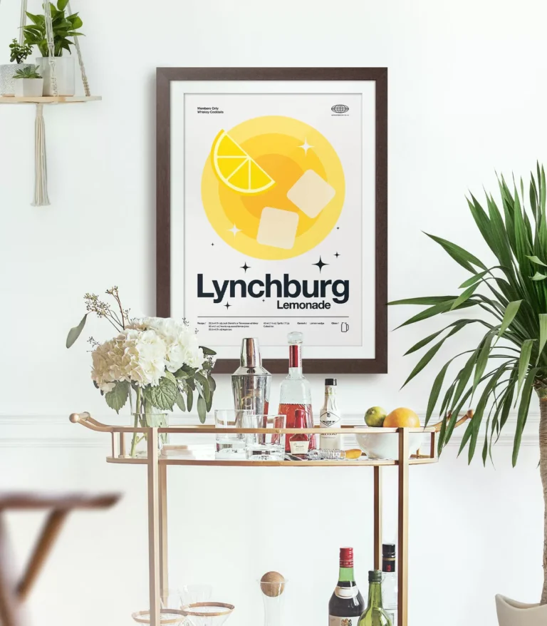 Mid-century modern Lynchburg Lemonade Cocktail poster
