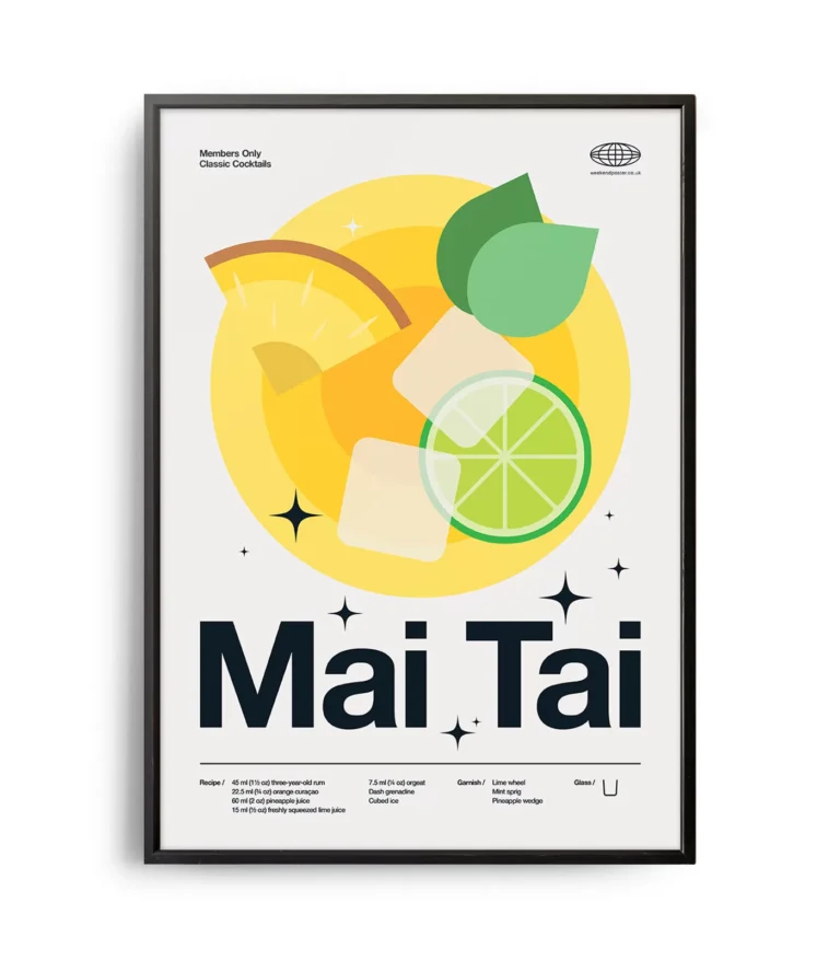 Mid-century modern Mai Tai Cocktail poster