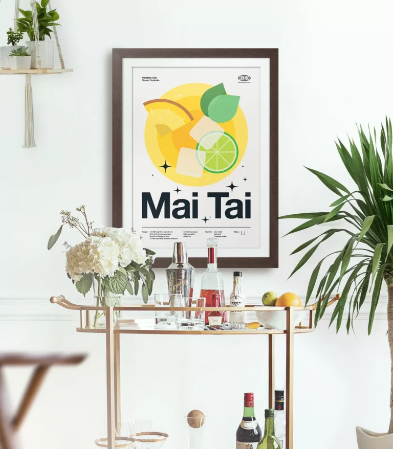 Mid-century modern Mai Tai Cocktail poster
