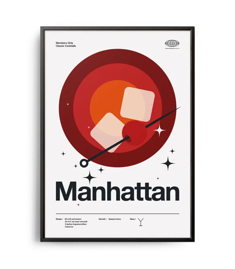 Mid-century modern Manhattan Cocktail poster