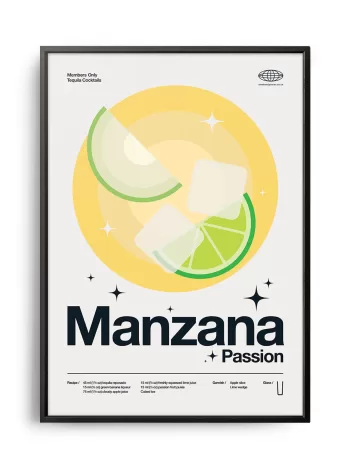 Mid-century modern Manzana Passion Cocktail poster