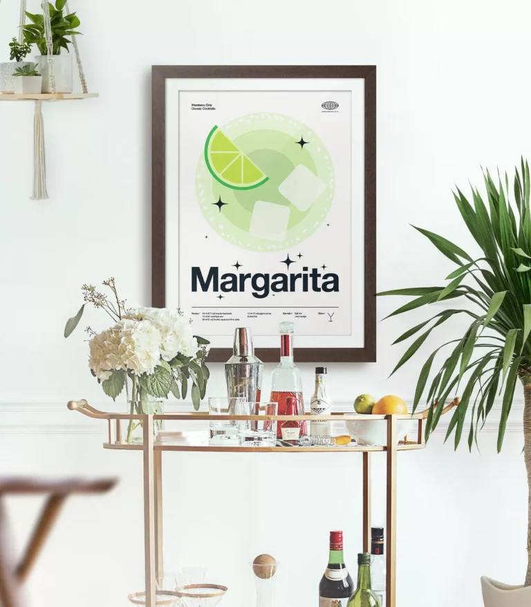 Mid-century modern Margarita Cocktail poster