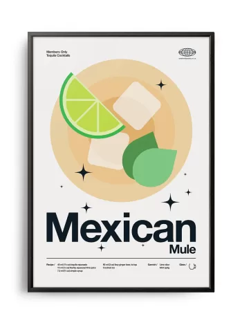 Mid-century modern Mexican Mule Cocktail poster