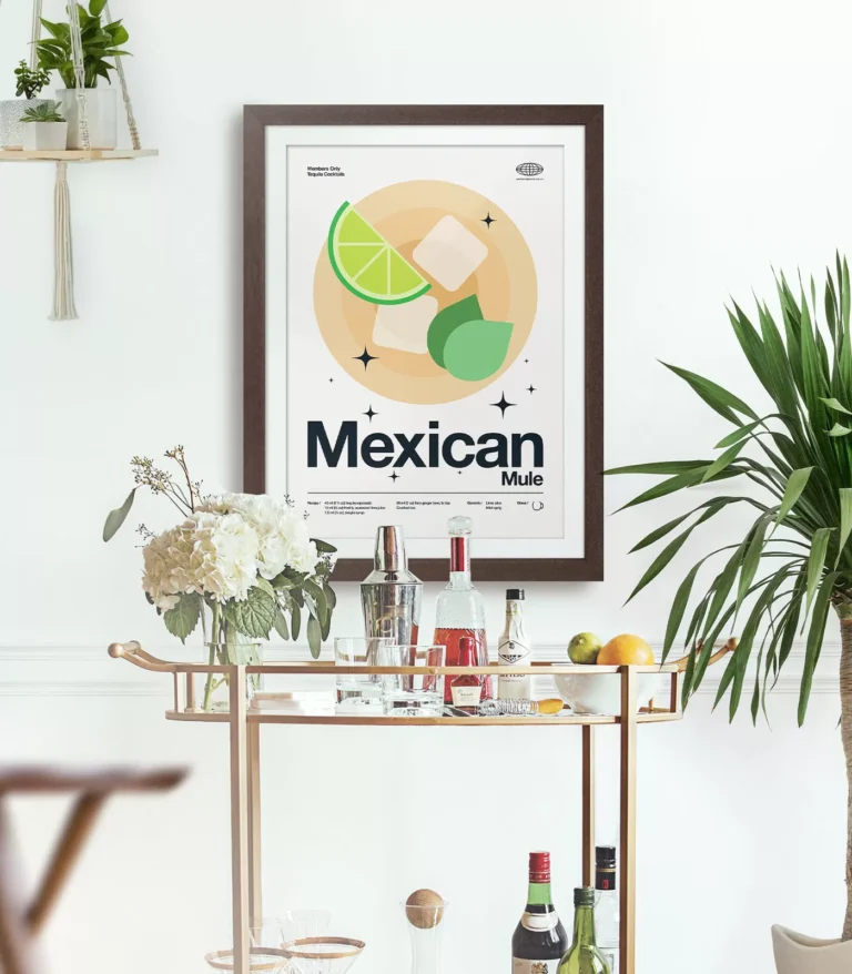 Mid-century modern Mexican Mule Cocktail poster