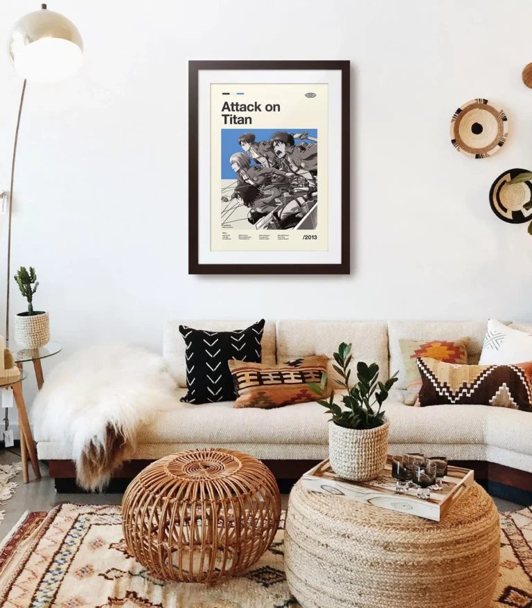Mid-century modern Attack on Titan TV series poster
