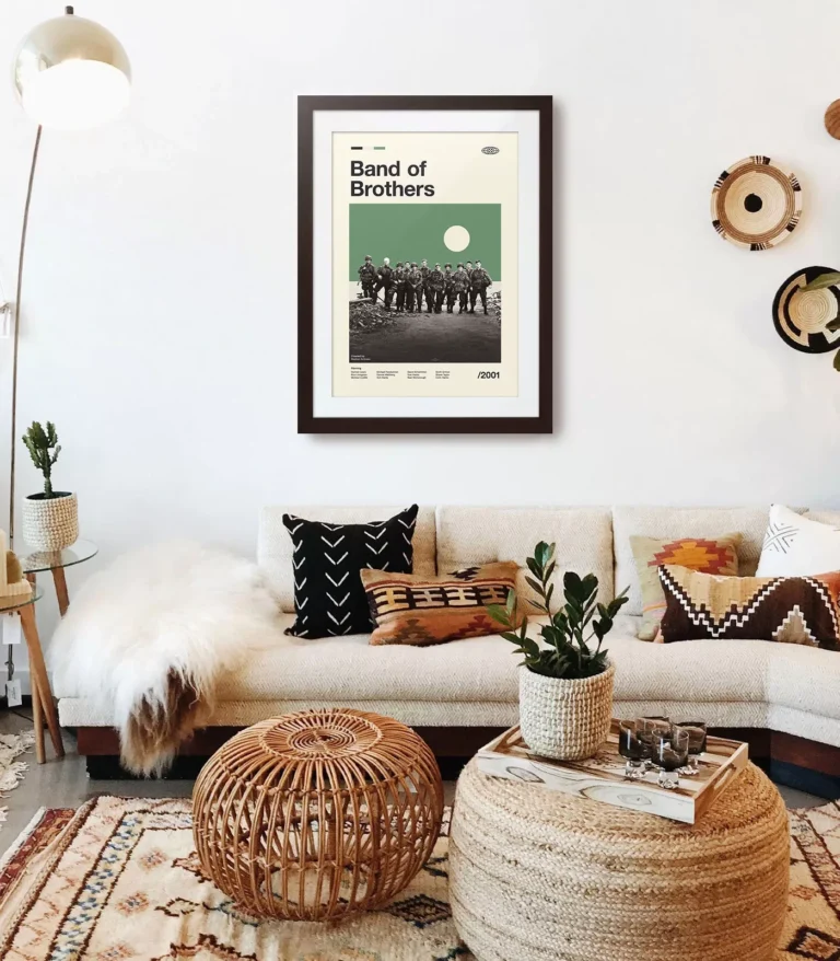 Mid-century modern Band of Brothers TV series poster