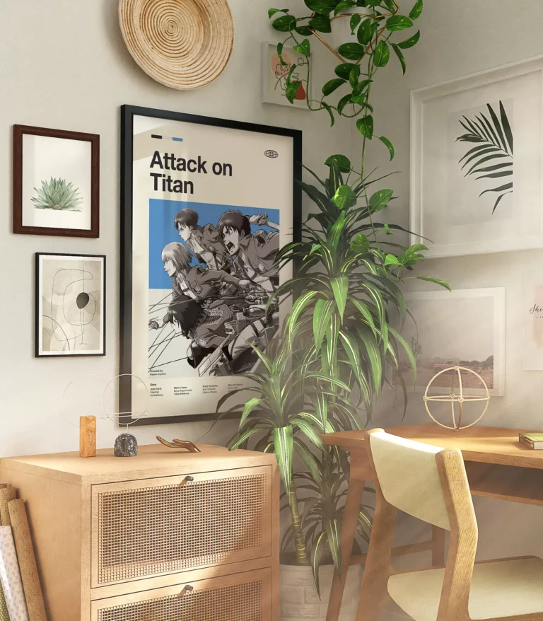 Mid-century modern Attack on Titan TV series poster