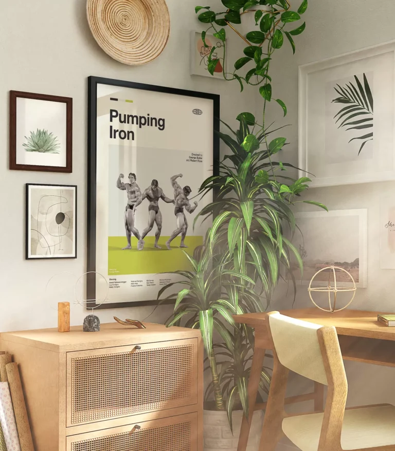 Mid-century modern Pumping Iron movie poster