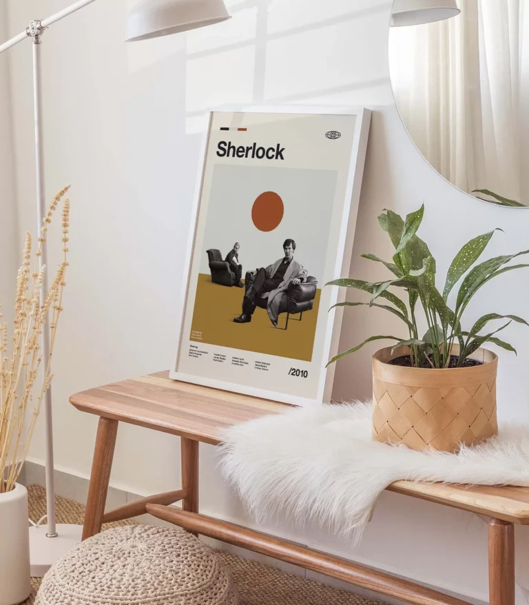 Mid-century modern Sherlock TV series poster