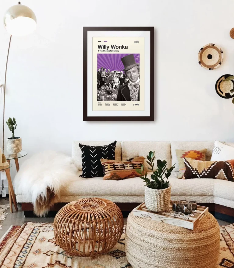 Mid-century modern Willy Wonka & the Chocolate Factory movie poster