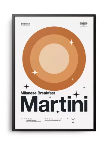 Mid-century modern Milanese Breakfast Martini Cocktail poster