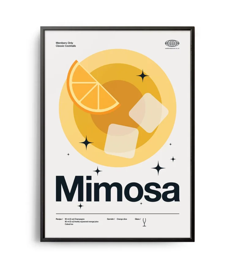 Mid-century modern Mimosa Cocktail poster