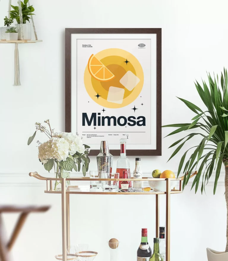 Mid-century modern Mimosa Cocktail poster