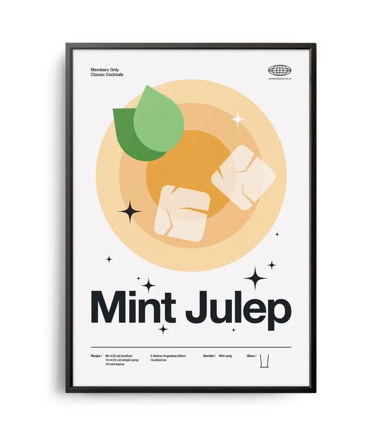 Mid-century modern Mint Julep Cocktail poster