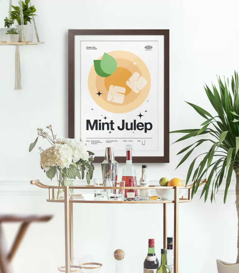 Mid-century modern Mint Julep Cocktail poster