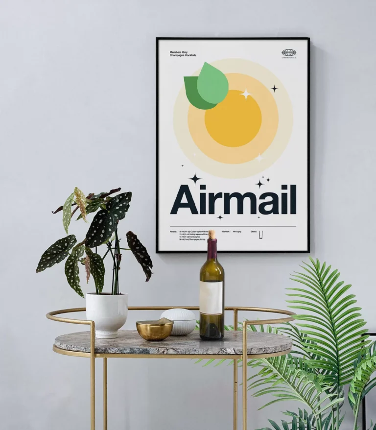 Mid-century modern Airmail Cocktail poster
