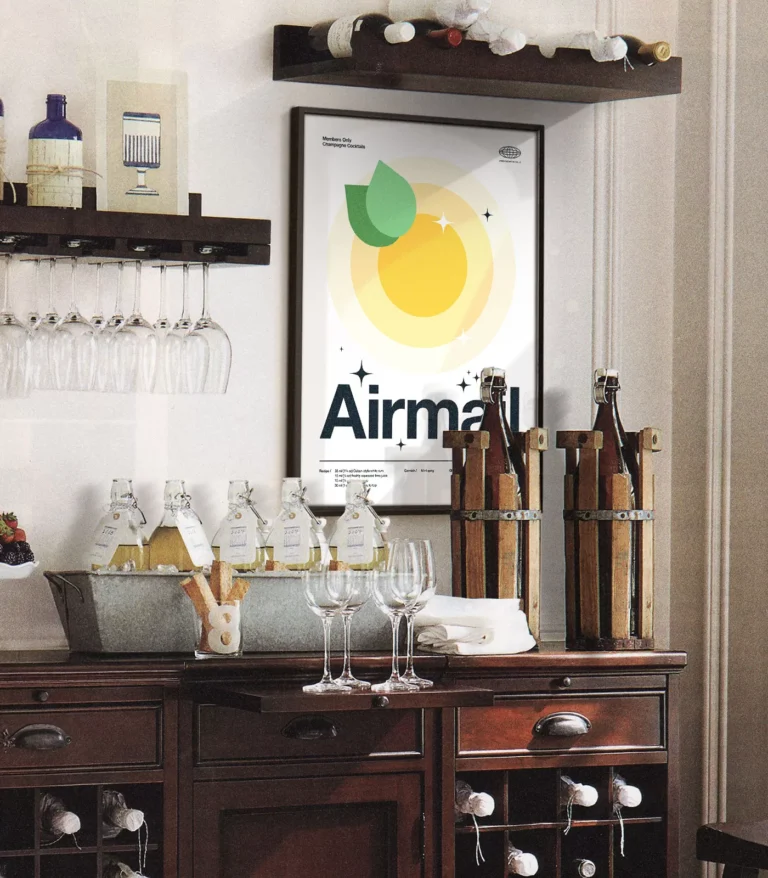 Mid-century modern Airmail Cocktail poster