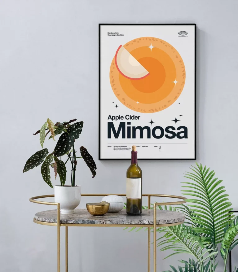 Mid-century modern Apple Cider Mimosa Cocktail poster