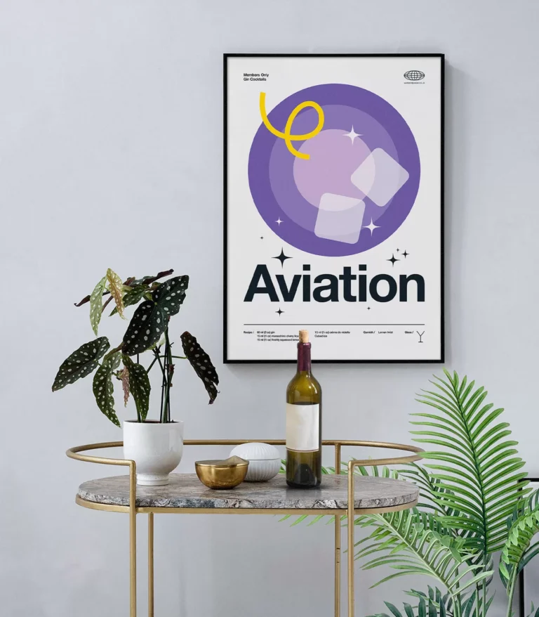 Mid-century modern Aviation Cocktail poster