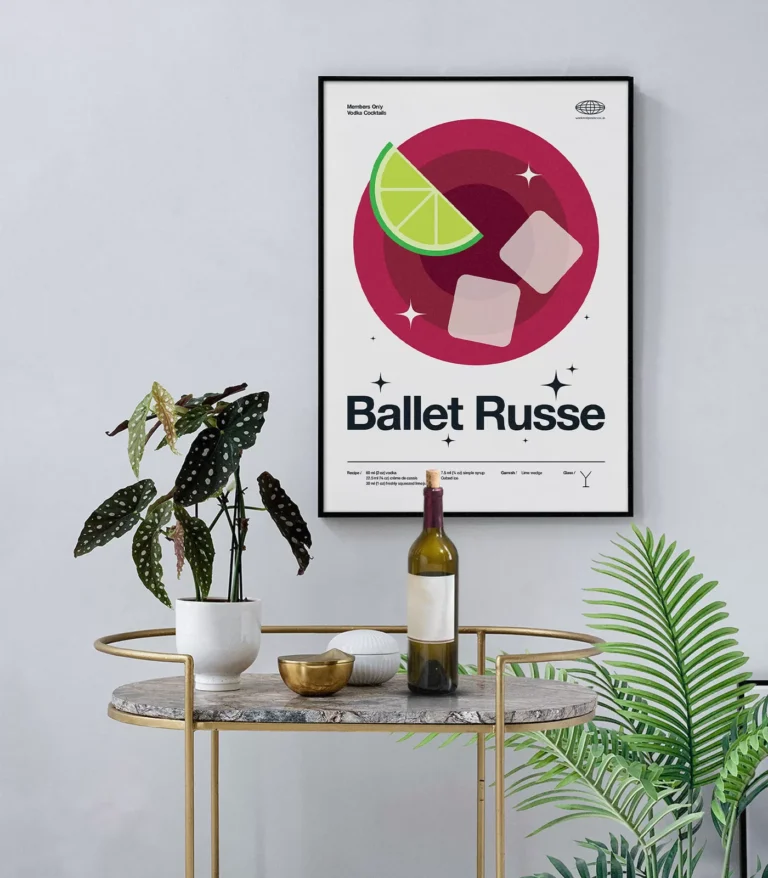 Mid-century modern Ballet Russe Cocktail poster