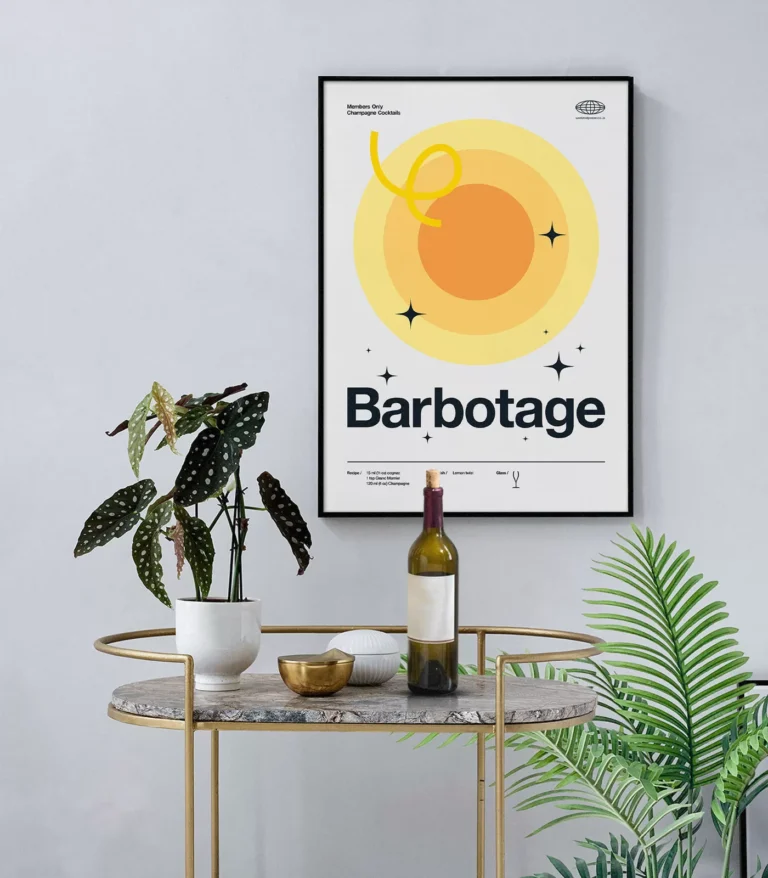 Mid-century modern Barbotage Cocktail poster