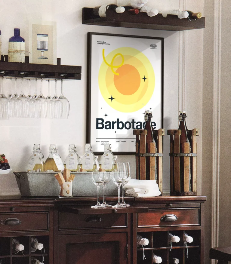 Mid-century modern Barbotage Cocktail poster