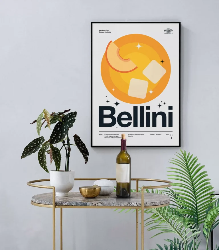 Mid-century modern Bellini Cocktail poster
