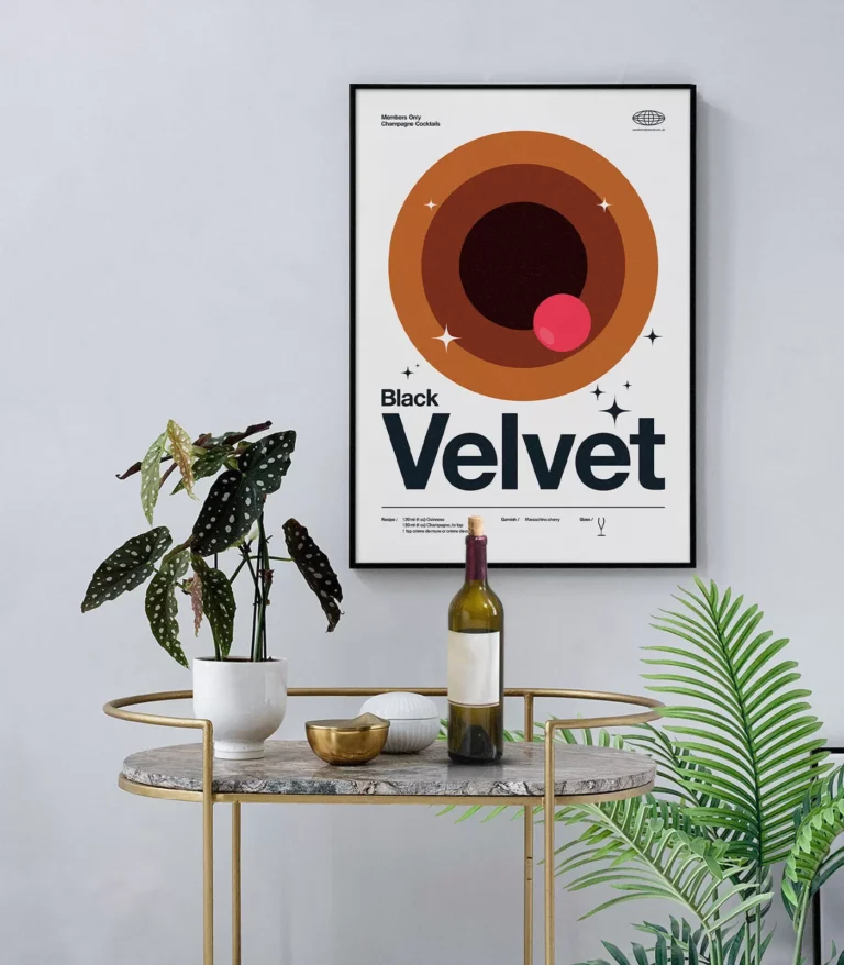 Mid-century modern Black Velvet Cocktail poster
