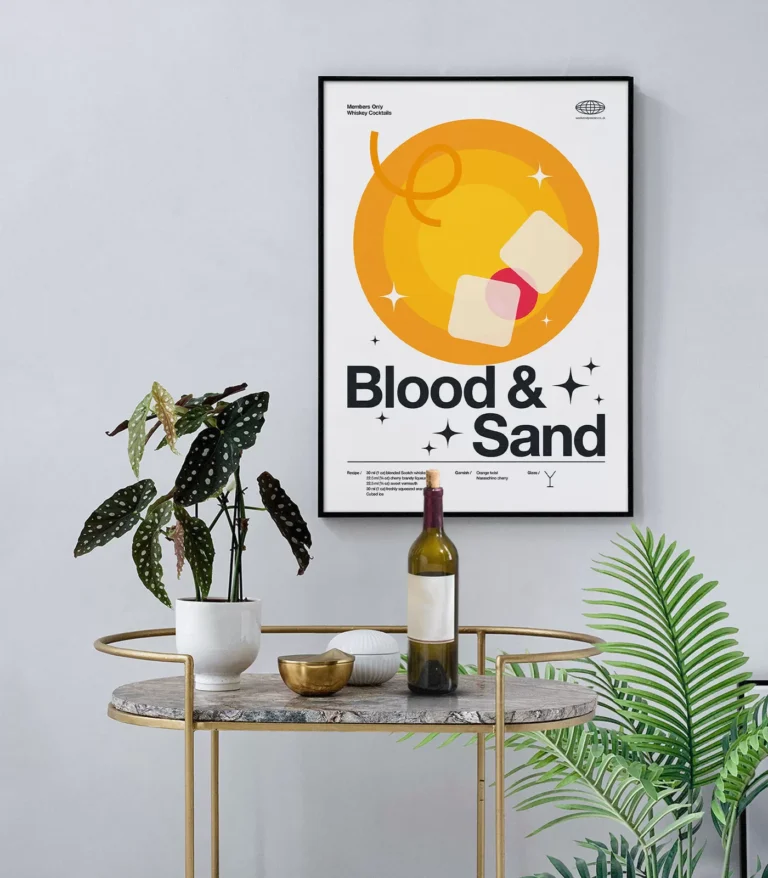 Mid-century modern Blood & Sand Cocktail poster