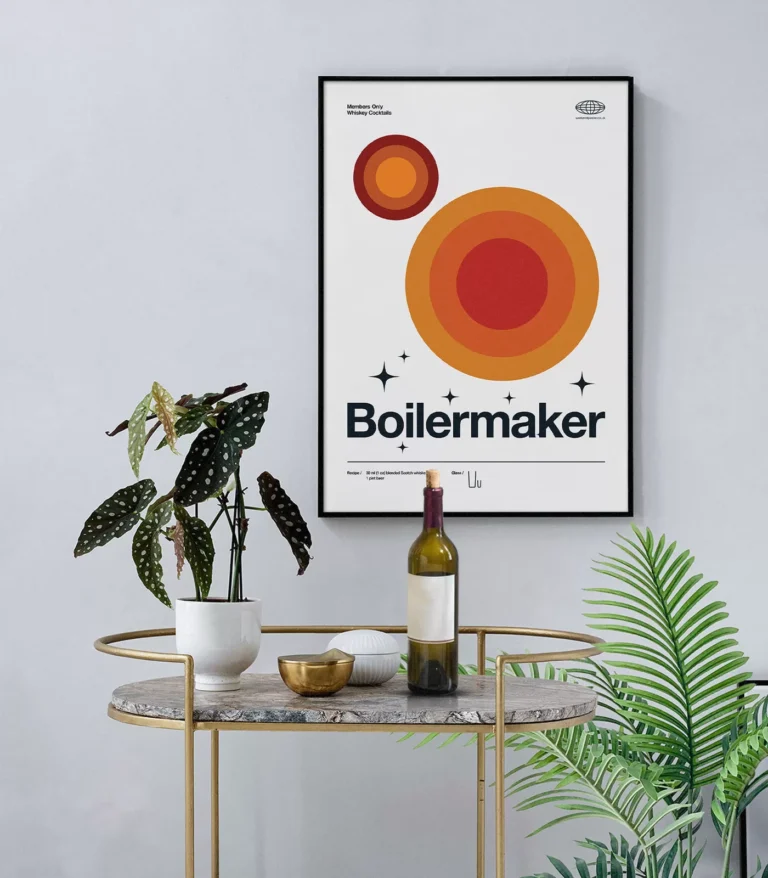 Mid-century modern Boilermaker Cocktail poster