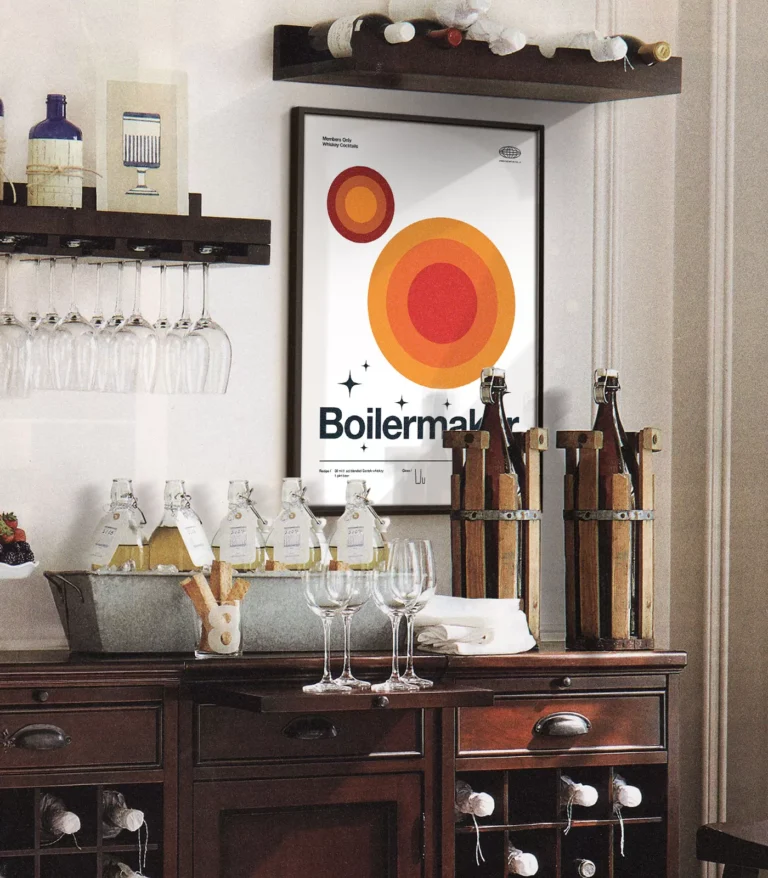 Mid-century modern Boilermaker Cocktail poster