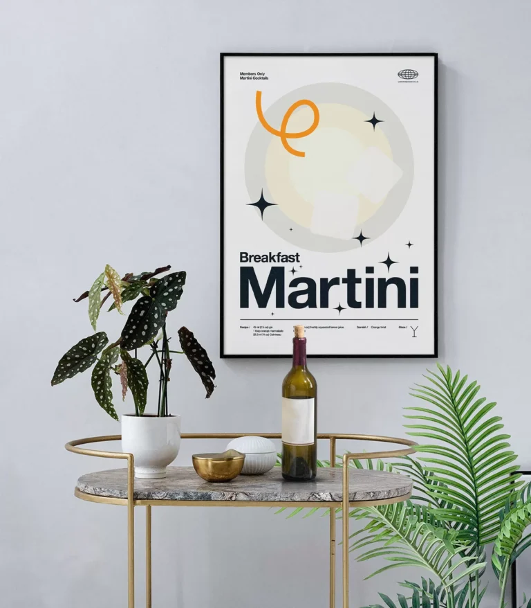 Mid-century modern Breakfast Martini Cocktail poster