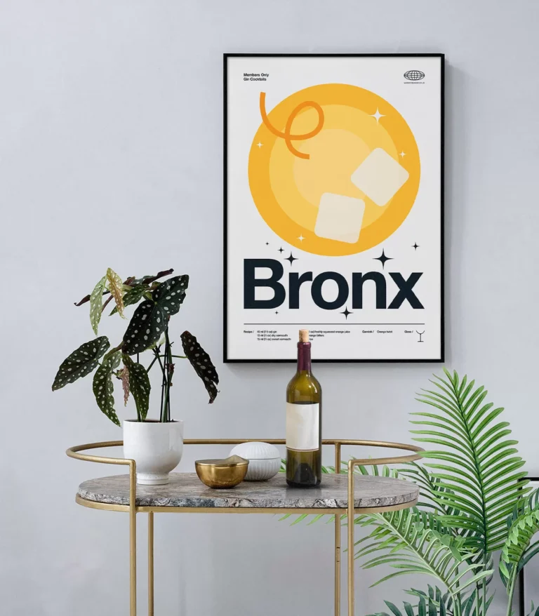 Mid-century modern Bronx Cocktail poster