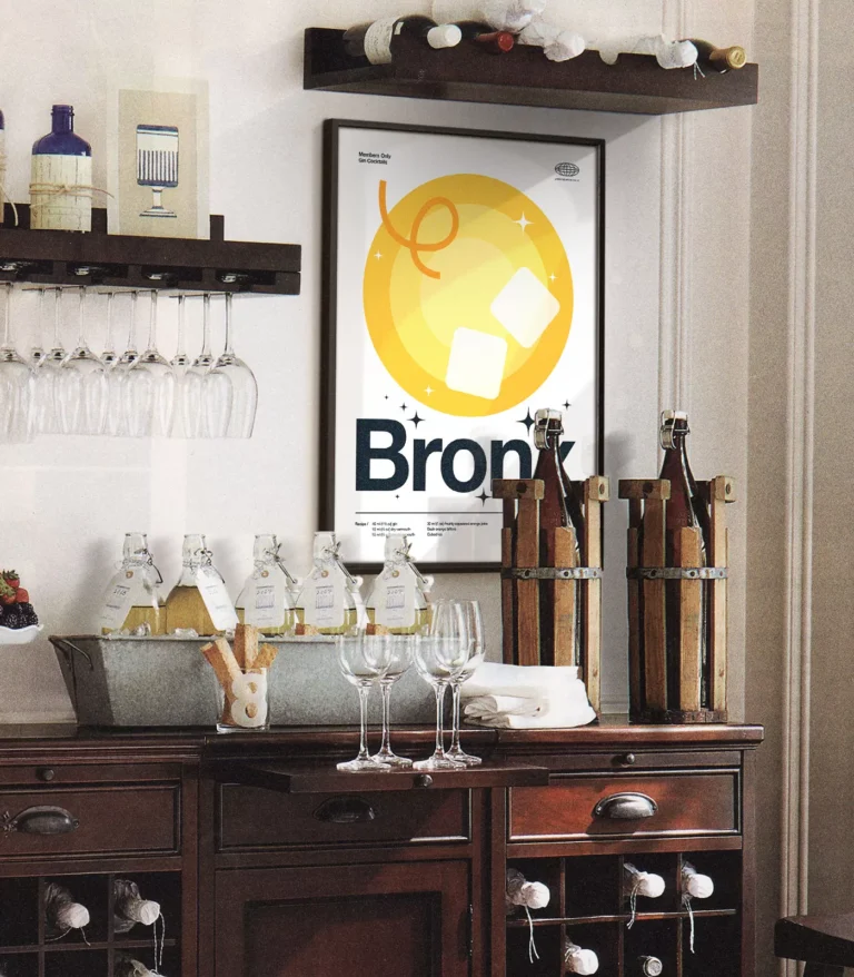 Mid-century modern Bronx Cocktail poster