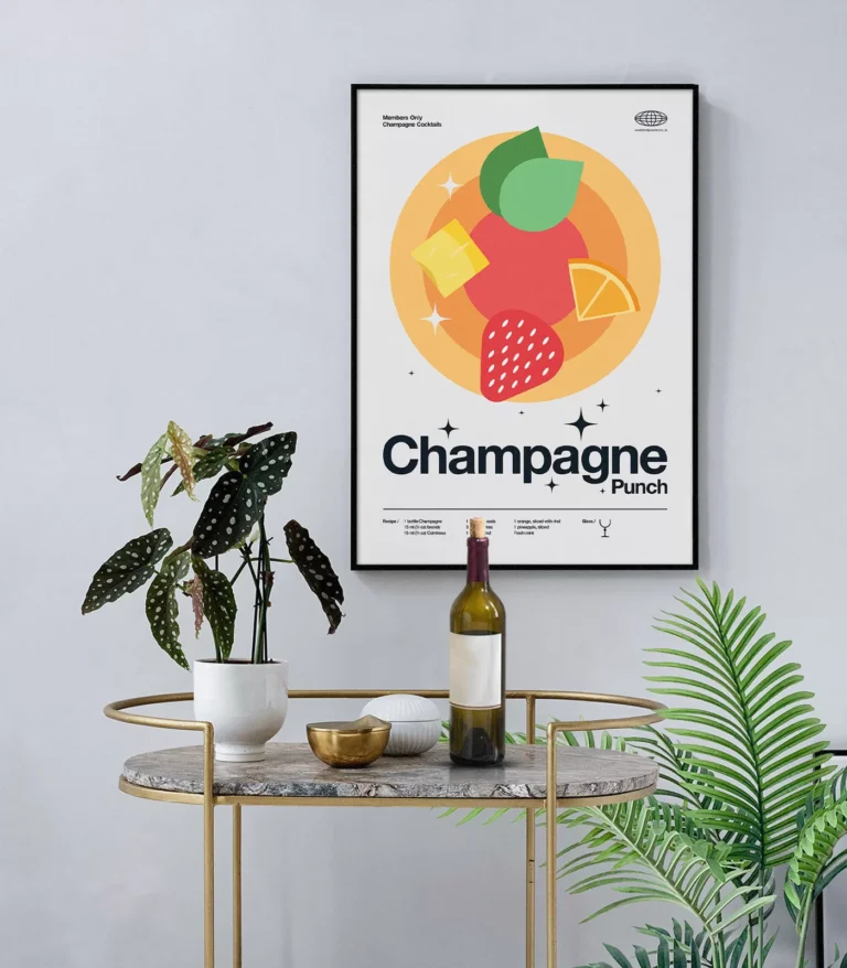 Mid-century modern Champagne Punch Cocktail poster
