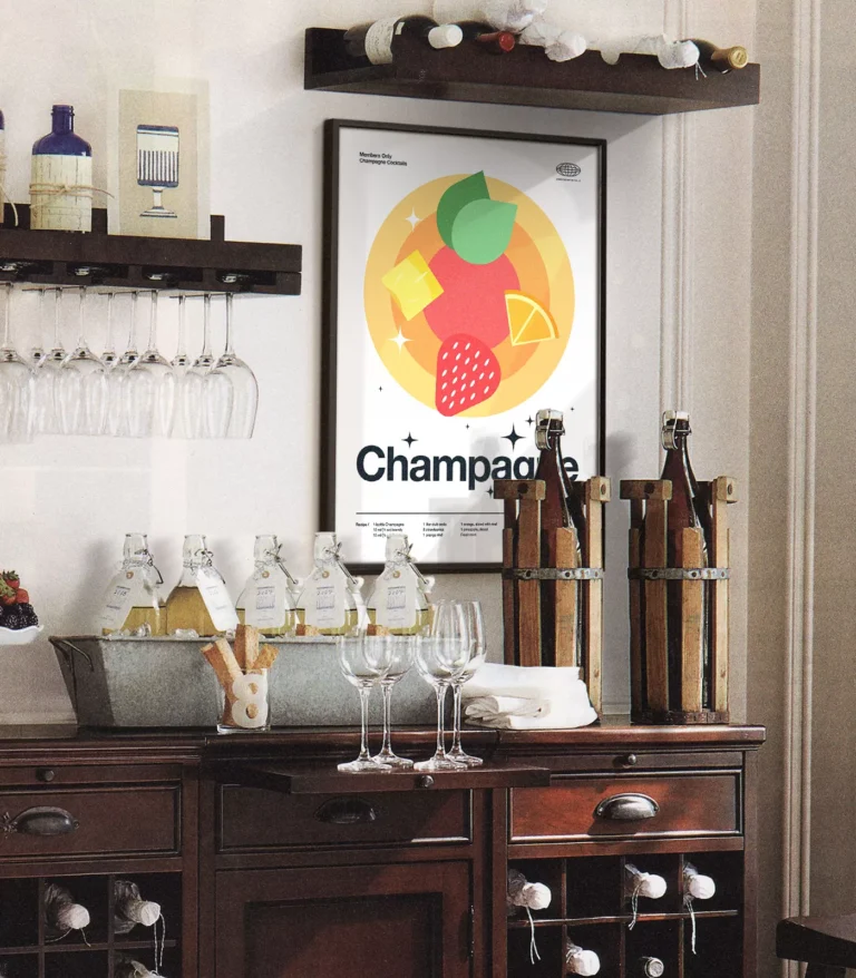 Mid-century modern Champagne Punch Cocktail poster