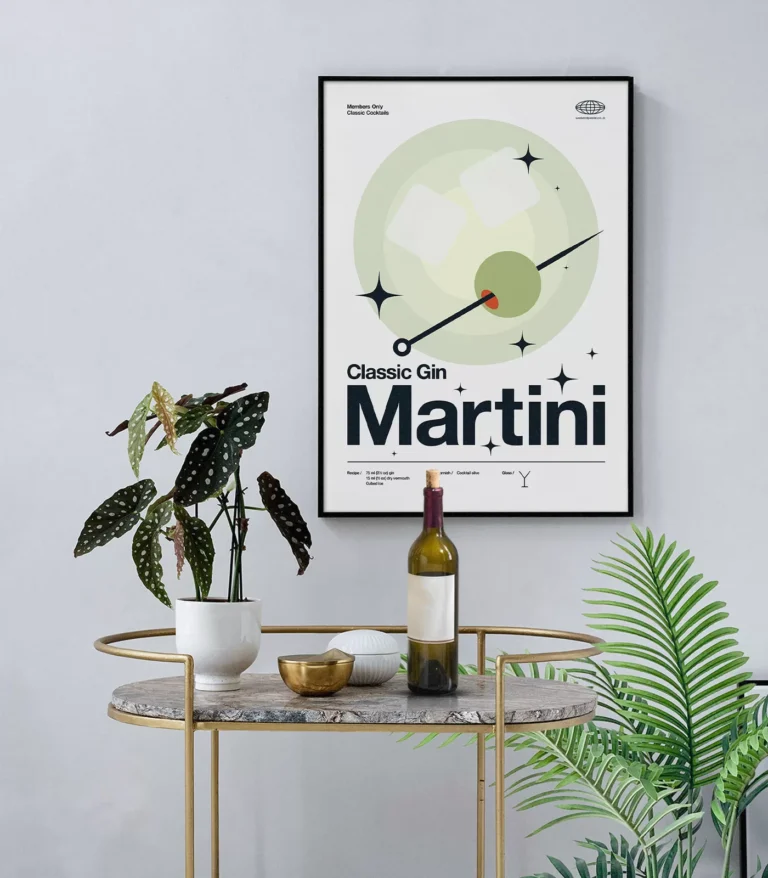 Mid-century modern Classic Gin Martini Cocktail poster