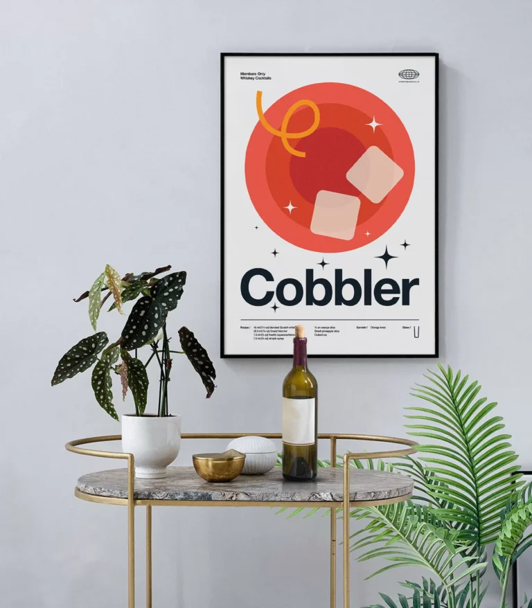Mid-century modern Cobbler Cocktail poster