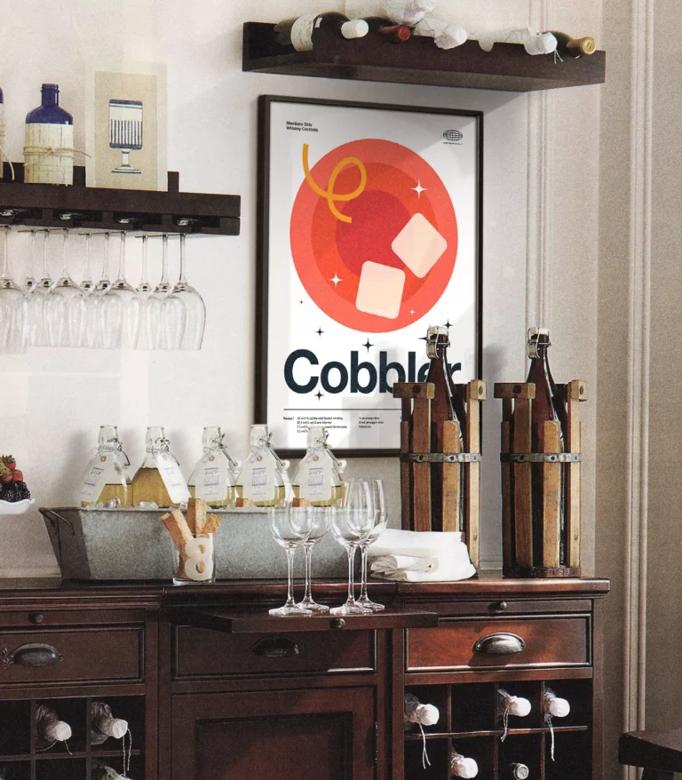Mid-century modern Cobbler Cocktail poster
