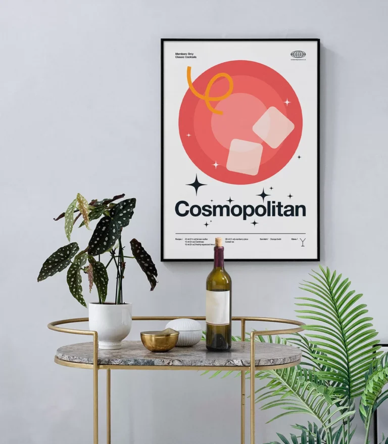 Mid-century modern Cosmopolitan Cocktail poster