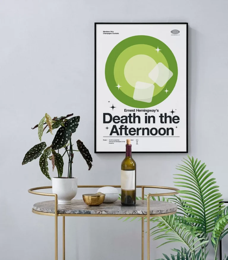 Mid-century modern Death in the Afternoon Cocktail poster