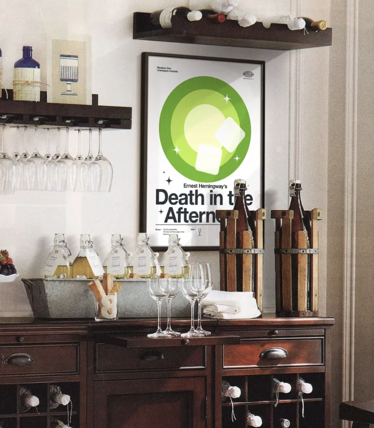 Mid-century modern Death in the Afternoon Cocktail poster
