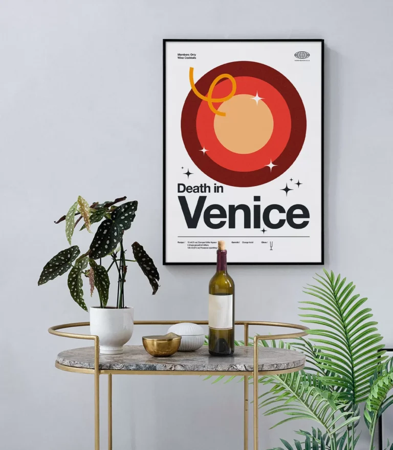 Mid-century modern Death in Venice Cocktail poster