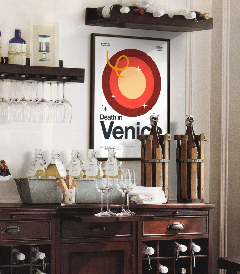 Mid-century modern Death in Venice Cocktail poster