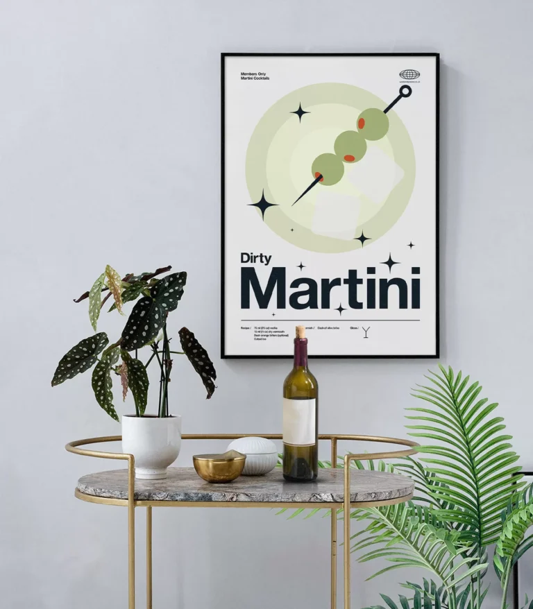 Mid-century modern Dirty Martini Cocktail poster