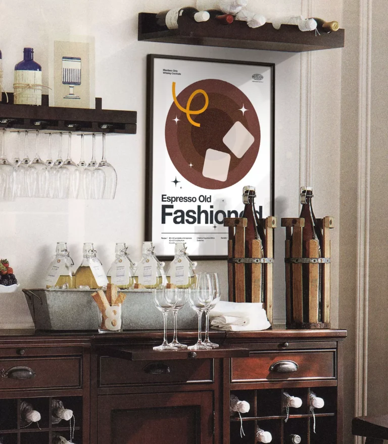 Mid-century modern Espresso Old Fashioned Cocktail poster