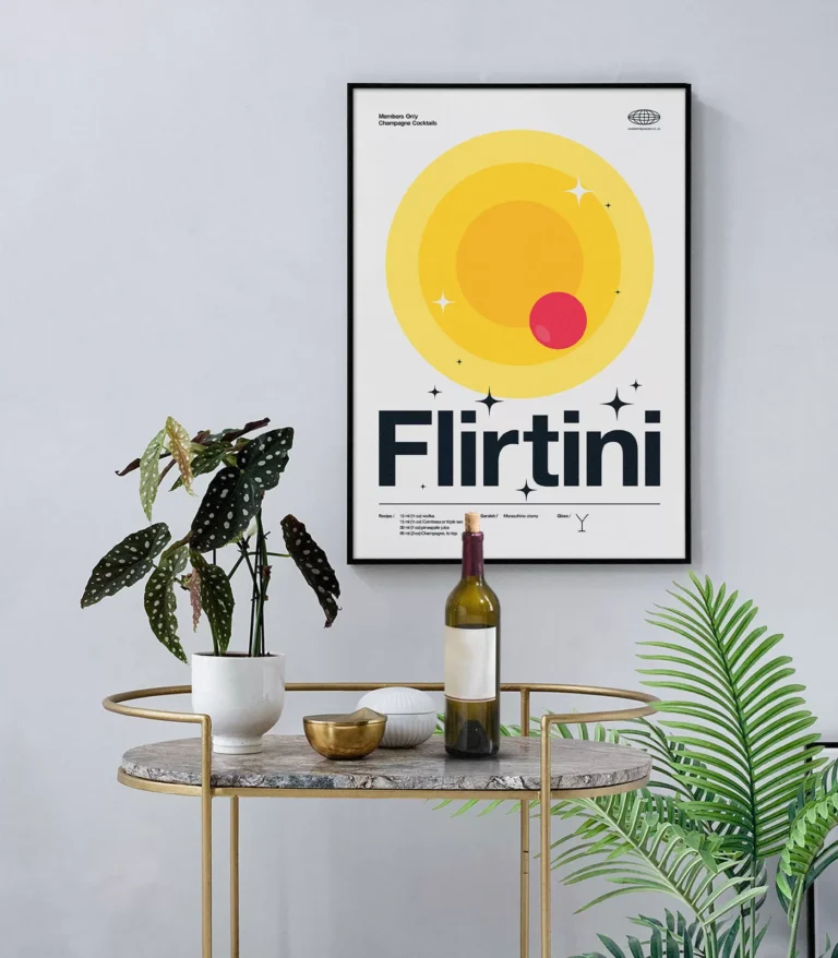 Mid-century modern Flirtini Cocktail poster
