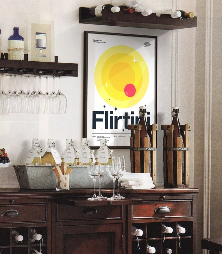 Mid-century modern Flirtini Cocktail poster